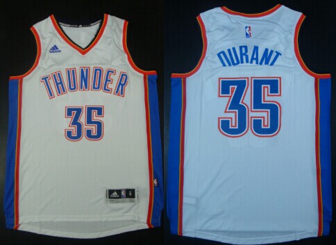Oklahoma City Thunder #35 Kevin Durant Revolution 30 Swingman 2014 New White Jersey - Zenithce
