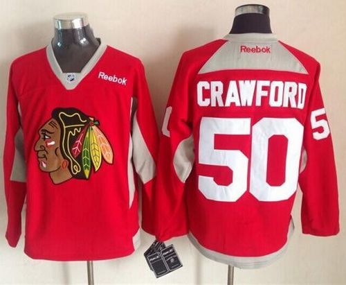 Blackhawks #50 Corey Crawford Red Practice Stitched Jersey - Zenithce