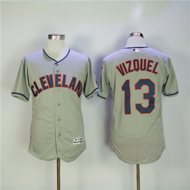 Cleveland Indians #13 Omar Vizquel Gray Flexbase Stitched Jersey - Zenithce