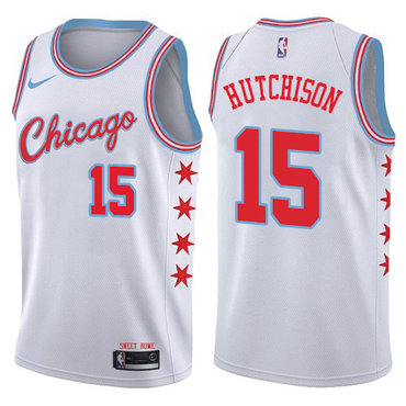 Chicago Bulls #15 Chandler Hutchison White Swingman City Edition Jersey - Zenithce