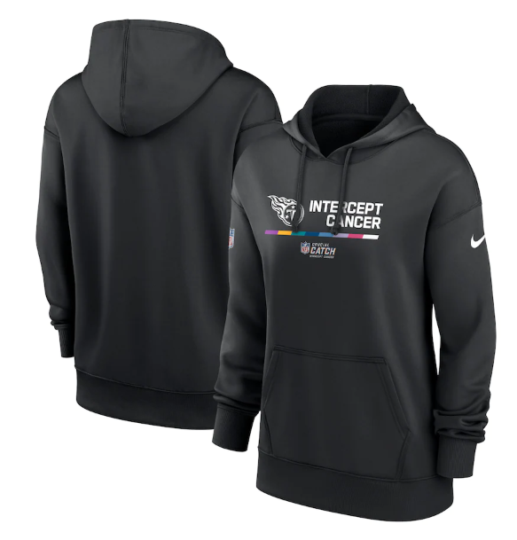 Women's Tennessee Titans 2022 Black NFL Crucial Catch Therma Performance Pullover Hoodie(Run Small) - Zenithce