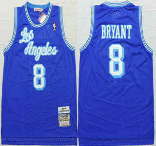 Los Angeles Lakers #8 Kobe Bryant 1996-97 Blue Hardwood Classics Soul Swingman Throwback Jersey - Zenithce