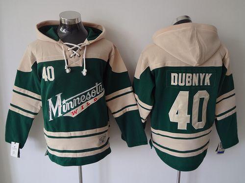Wild #40 Devan Dubnyk Green Sawyer Hooded Sweatshirt Stitched Jersey - Zenithce
