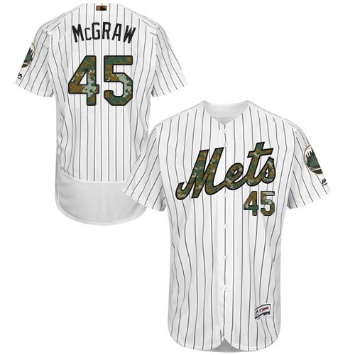 Mets #45 Tug McGraw White(Blue Strip) Flexbase Authentic Collection 2016 Memorial Day Stitched Jersey - Zenithce