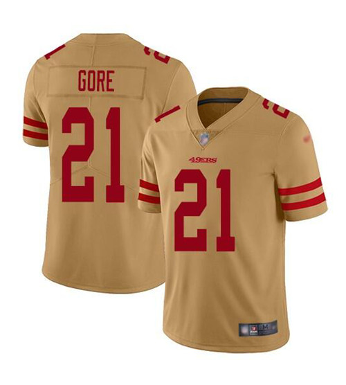 San Francisco 49ers #21 Frank Gore Golden Stitched Jersey - Zenithce
