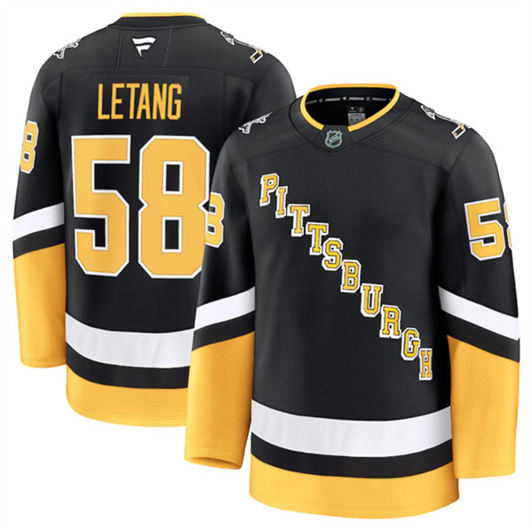 Pittsburgh Penguins #58 Kris Letang Black 2024-25 Alternate Stitched Jersey - Zenithce