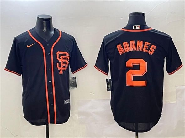 San Francisco Giants #2 Willy Adames Black Cool Base Stitched Jersey - Zenithce