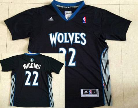 Minnesota Timberwolves #22 Andrew Wiggins Revolution 30 Swingman 2014 New Black Short-Sleeved Jersey - Zenithce