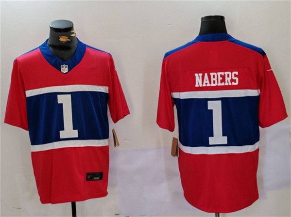 New York Giants #1 Malik Nabers Red 2024 F.U.S.E. Vapor Untouchable Limited Stitched Jersey - Zenithce