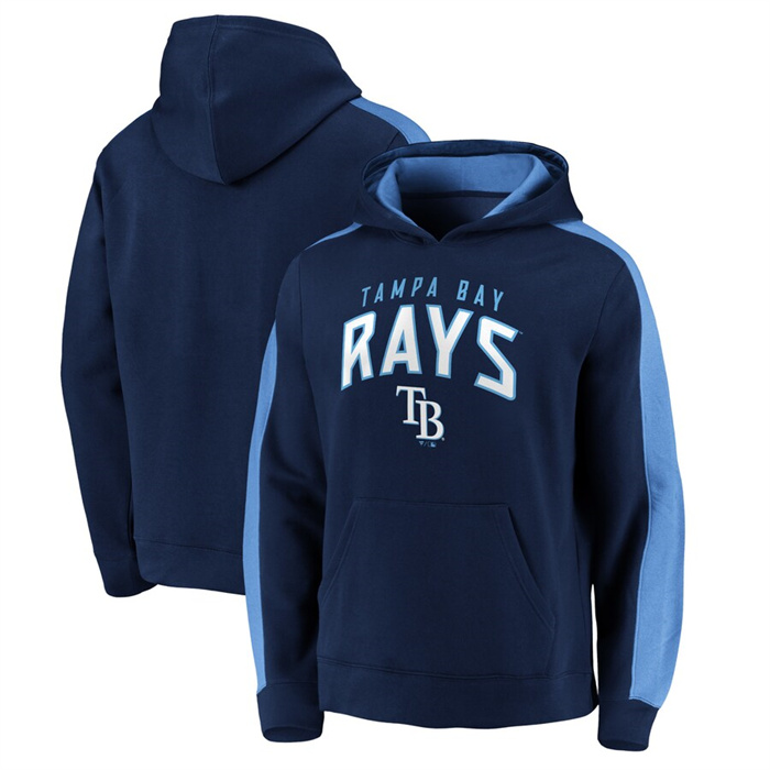 Tampa Bay Rays Navy Game Time Arch Pullover Hoodie Pullover Hoodie - Zenithce