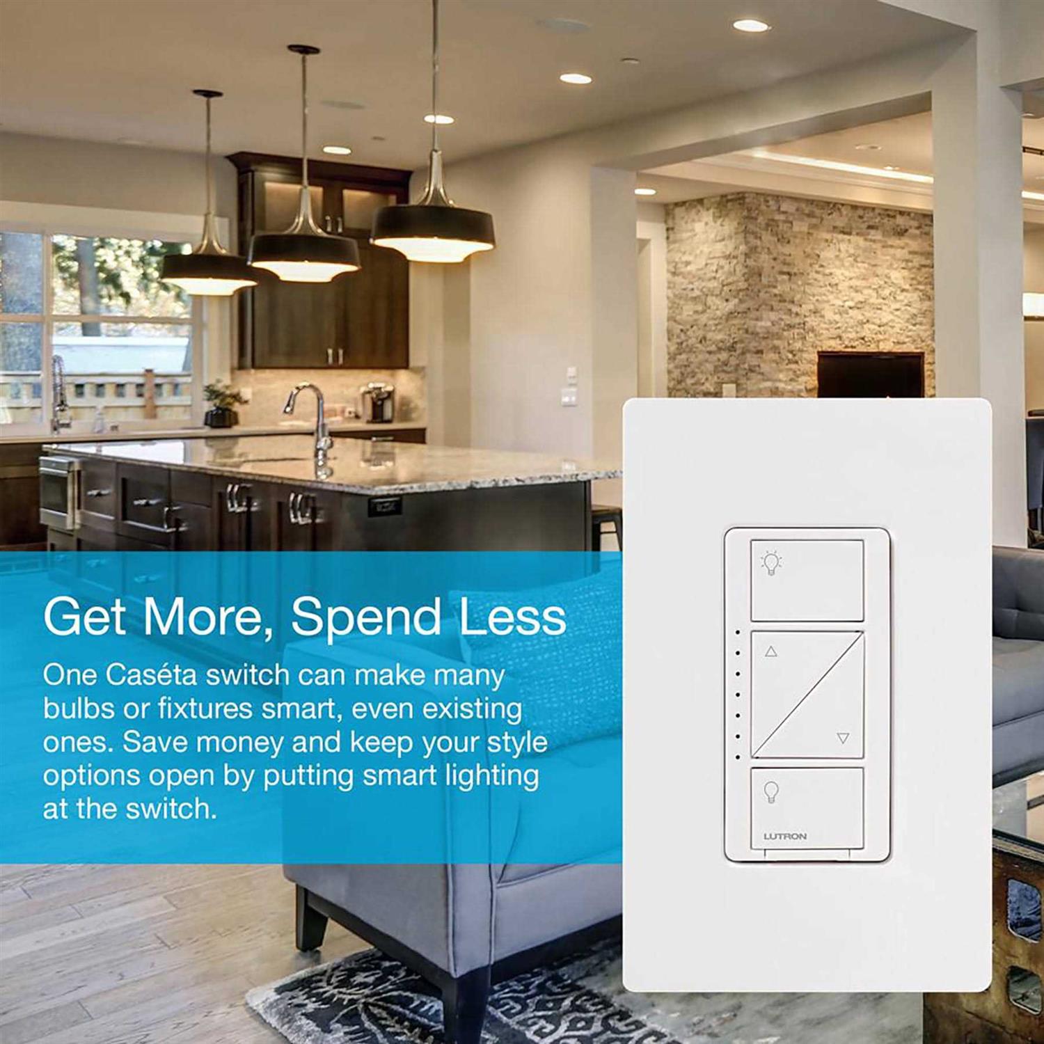 Lutron Caseta Smart Lighting On/Off Switch and Remote Kit for All Bulb/Fans PD5ANS-2BPICO - Zenithce