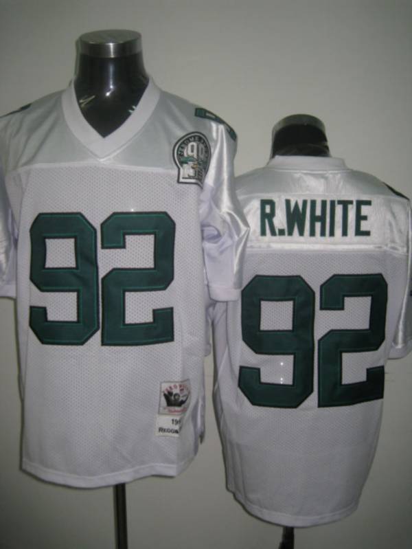 Mitchell Ness Eagles #92 Reggie White White Stitched Throwback Jersey - Zenithce