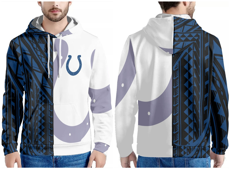 Indianapolis Colts Blue Black White Pullover Hoodie - Zenithce