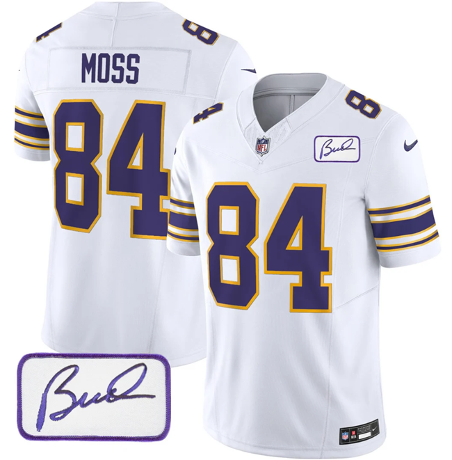 Minnesota Vikings #84 Randy Moss White 2023 F.U.S.E. Bud Grant Patch Limited Stitched Jersey - Zenithce