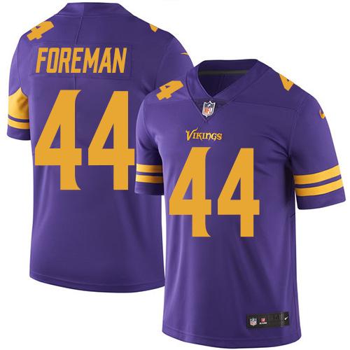 Vikings #44 Chuck Foreman Purple Stitched Limited Rush Nike Jersey - Zenithce