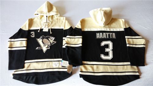 Penguins #3 Olli Maatta Black Sawyer Hooded Sweatshirt Stitched Jersey - Zenithce