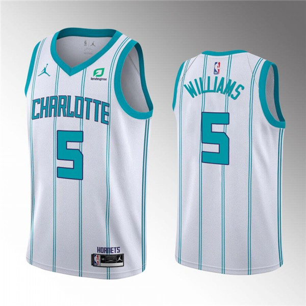 Charlotte Hornets #5 Mark Williams 2022 Draft White Stitched Jersey - Zenithce