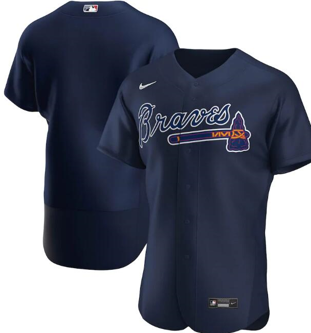 Atlanta Braves Blank Navy Flex Base Stitched Jersey - Zenithce