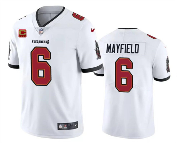 Tampa Bay Buccaneers #6 Baker Mayfield White 2024 With 4-Star C Patch Vapor Limited Stitched Jersey - Zenithce