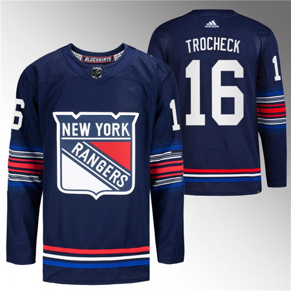 New York Rangers #16 Vincent Trocheck Navy Stitched Jersey - Zenithce