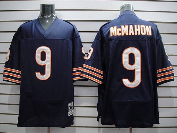 Mitchell Ness Bears #9 Jim McMahon Blue Stitched Throwback Jersey - Zenithce