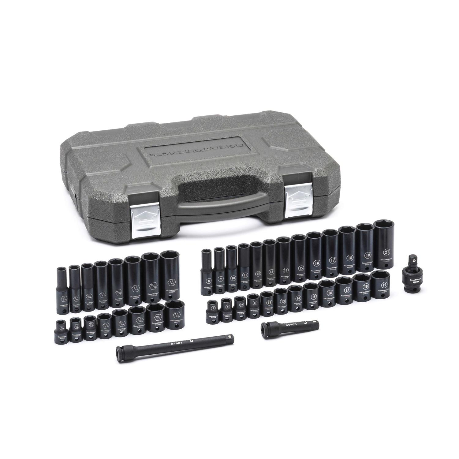 Gearwrench 84914N 13 Pc 3/8 Drive 6 Point Metric Deep Impact Socket Set - Zenithce