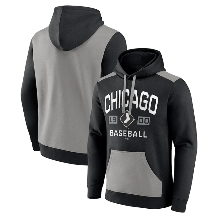 Chicago White Sox Black Grey Chip In Pullover Hoodie - Zenithce