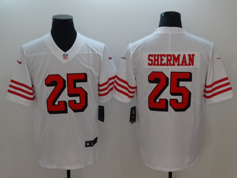 San Francisco 49ers #25 Richard Sherman Nike White Color Rush Vapor Untouchable Limited Stitched Jersey - Zenithce