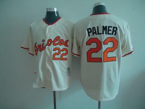 Mitchell And Ness Orioles #22 Jim Palmer Cream Throwback Stitched Jersey - Zenithce