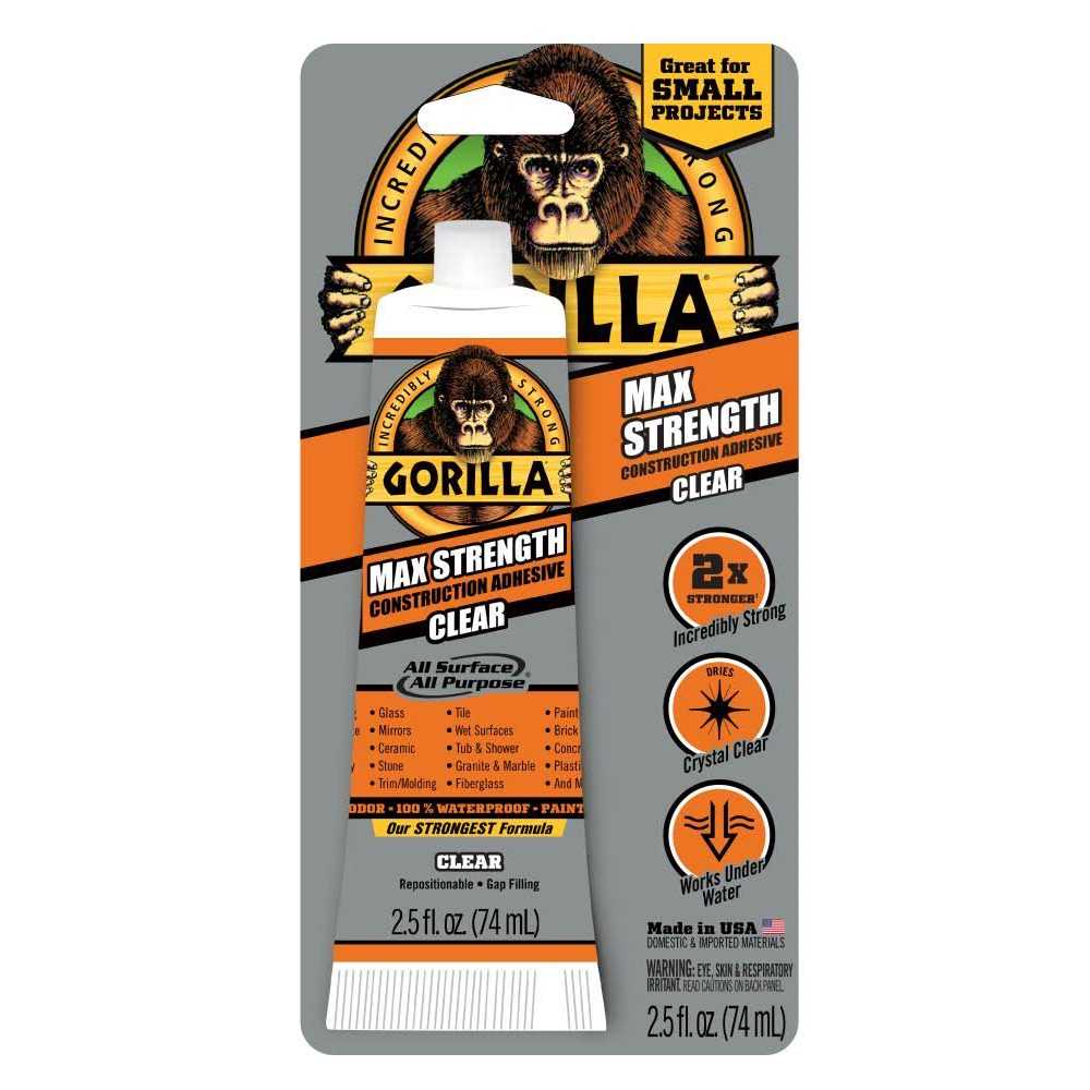 Gorilla Max Strength Clear Construction Adhesive - Zenithce