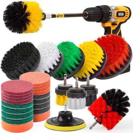 Holikme Drill Brush Attachments Set Scrub Pads & Sponge Scrubber Brush with Extend Long - Zenithce