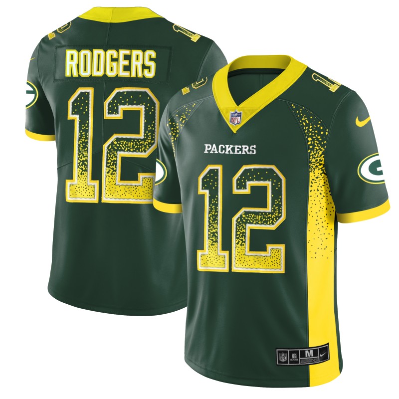 Packers #12 Aaron Rodgers Green 2018 Drift Fashion Color Rush Limited Stitched Jersey - Zenithce