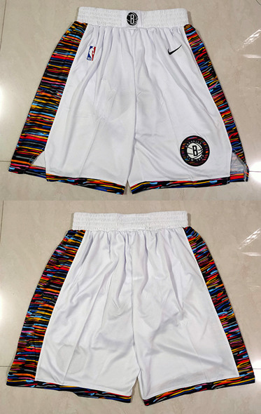 Brooklyn Nets White City Edition Shorts (Run Smaller) - Zenithce