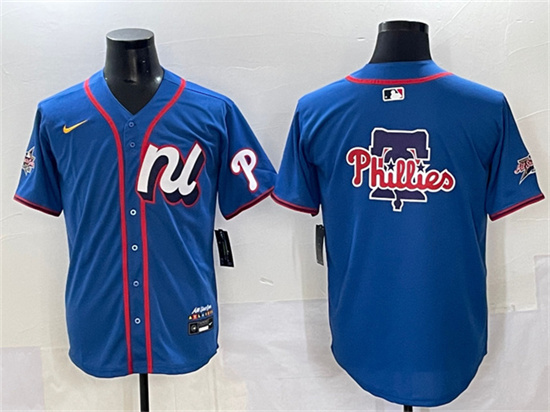 National League Philadelphia Phillies Team Big Logo Blue 2025 All-Star Edition Limited Stitched Jersey - Zenithce
