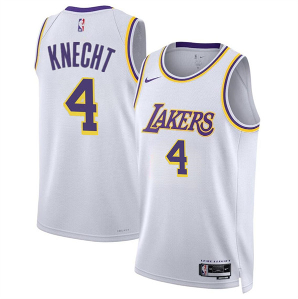 Los Angeles Lakers #4 Dalton Knecht White 2024 Draft Association Edition Stitched Jersey - Zenithce