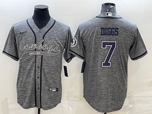 Dallas Cowboys #7 Trevon Diggs Gray With Patch Cool Base Stitched Jersey - Zenithce
