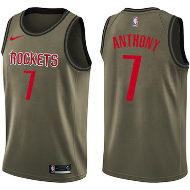 Houston Rockets #7 Carmelo Anthony Green Swingman Salute to Service Jersey - Zenithce