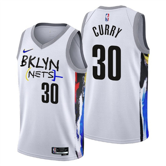 Brooklyn Nets #30 Seth Curry 2022-23 White City Edition Stitched Jersey - Zenithce