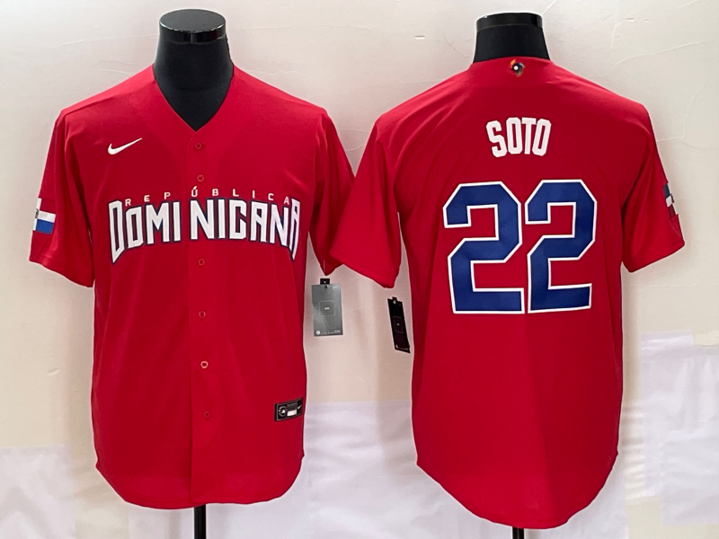 Dominican Republic #22 Juan Soto 2023 Red World Classic Stitched Jersey - Zenithce