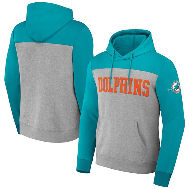 Miami Dolphins X Darius Rucker Collection Burgundy Charcoal Colorblock Pullover Hoodie - Zenithce