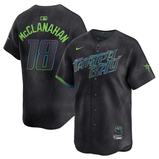 Tampa Bay Rays #18 Shane McClanahan Charcoal 2024 City Connect Limited Stitched Jersey - Zenithce