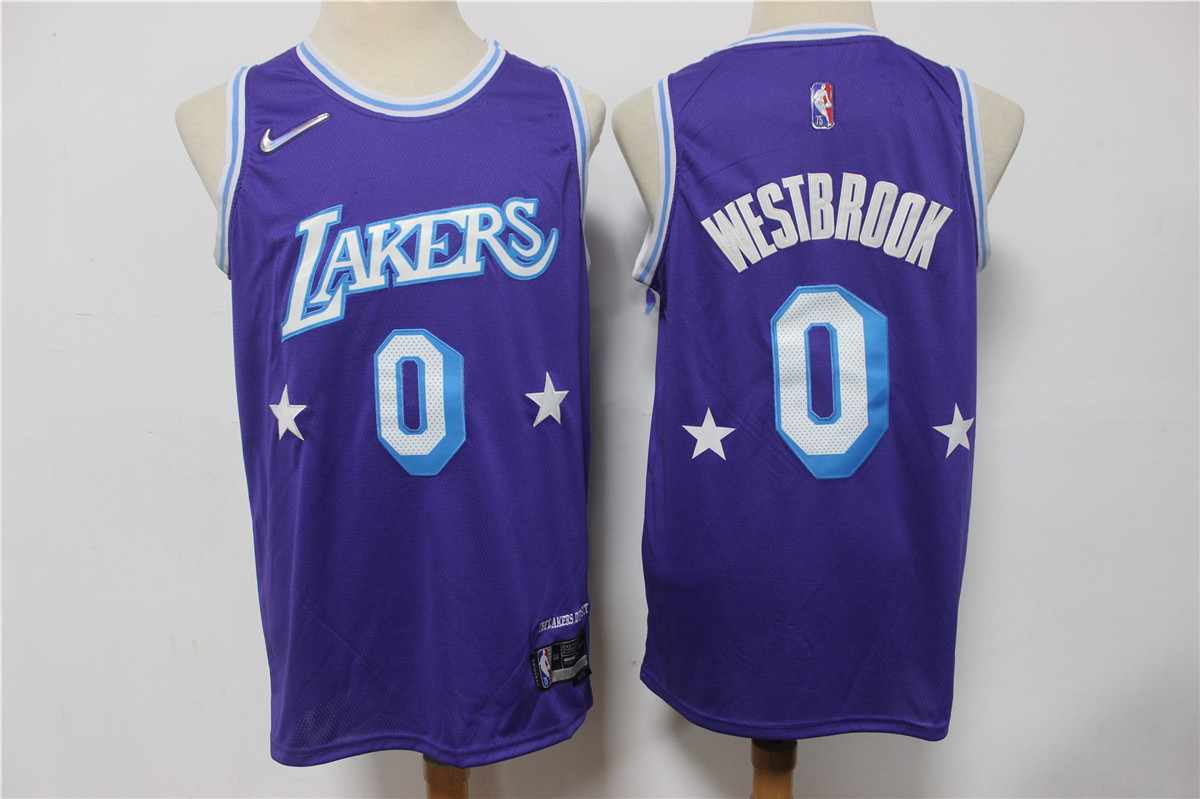 Los Angeles Lakers #0 Russell Westbrook Purple Diamond 2022 City Edition Swingman Stitched Jersey - Zenithce