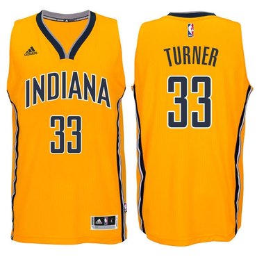 Indiana Pacers #33 Myles Turner 2014-15 New Swingman Alternate Jersey Gold - Zenithce
