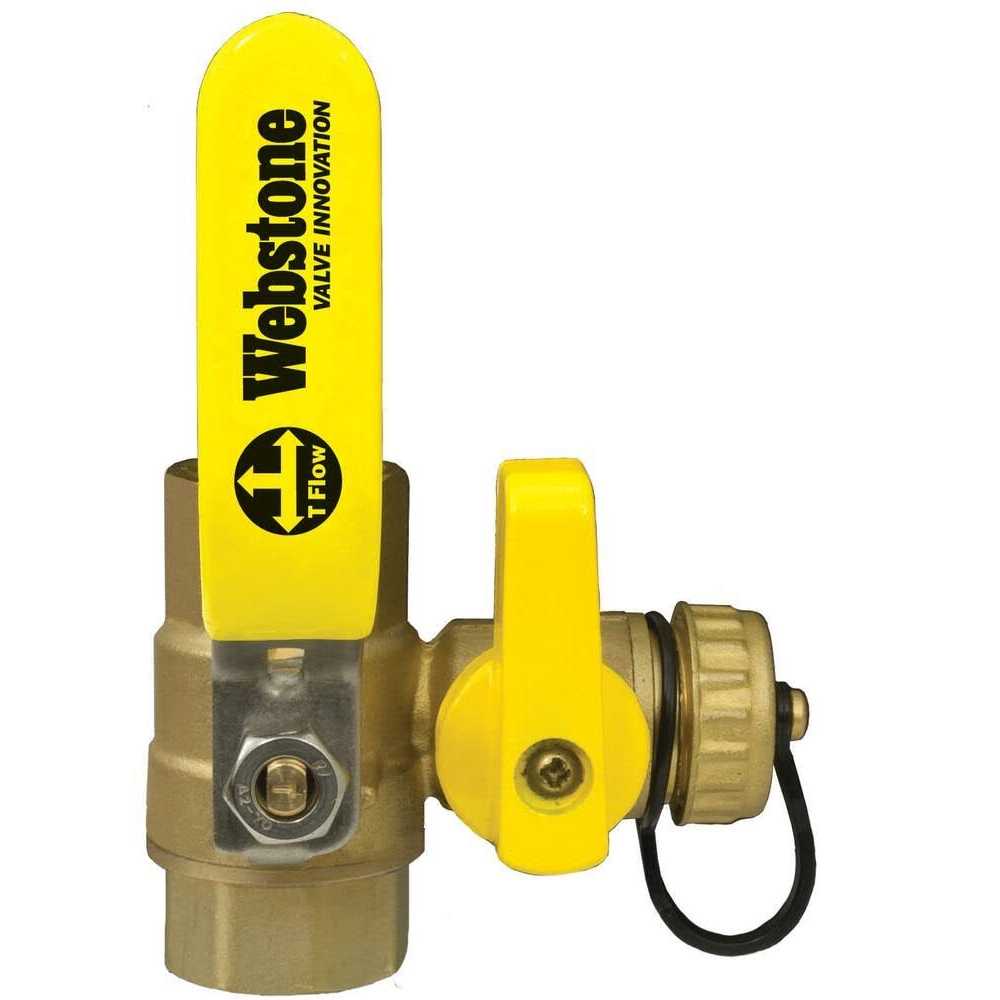 Webstone Brass w/Drain,3-Way,IPSxHose,1/2 in 40612 - Zenithce