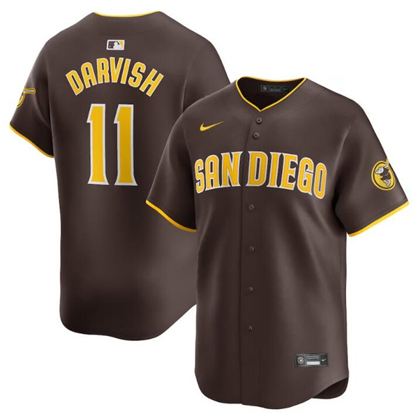 San Diego Padres #11 Yu Darvish Brown 2024 Away Limited Stitched Jersey - Zenithce