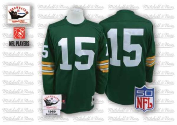 Mitchell Ness Packers #15 Bart Starr Green Stitched Throwback Jersey - Zenithce