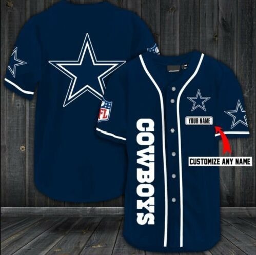 Dallas Cowboys Customized Navy Baseball Jersey - Zenithce