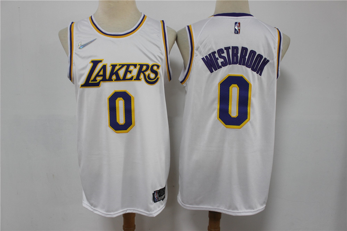 Los Angeles Lakers #0 Russell Westbrook White 75th Anniversary Diamond 2021 Stitched Jersey - Zenithce