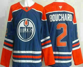 Edmonton Oilers #2 Evan Bouchard Blue Authentic Jersey - Zenithce