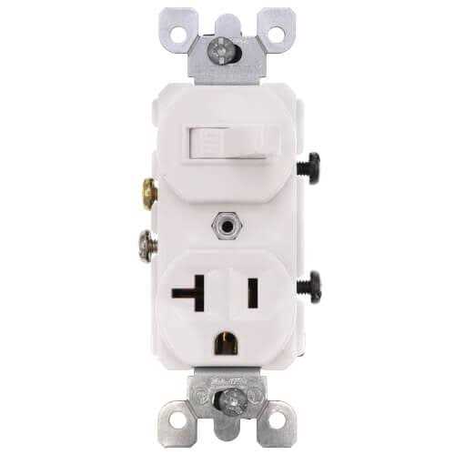 Leviton 5334-W Single-Pole Duplex Style Switch Combo - Zenithce